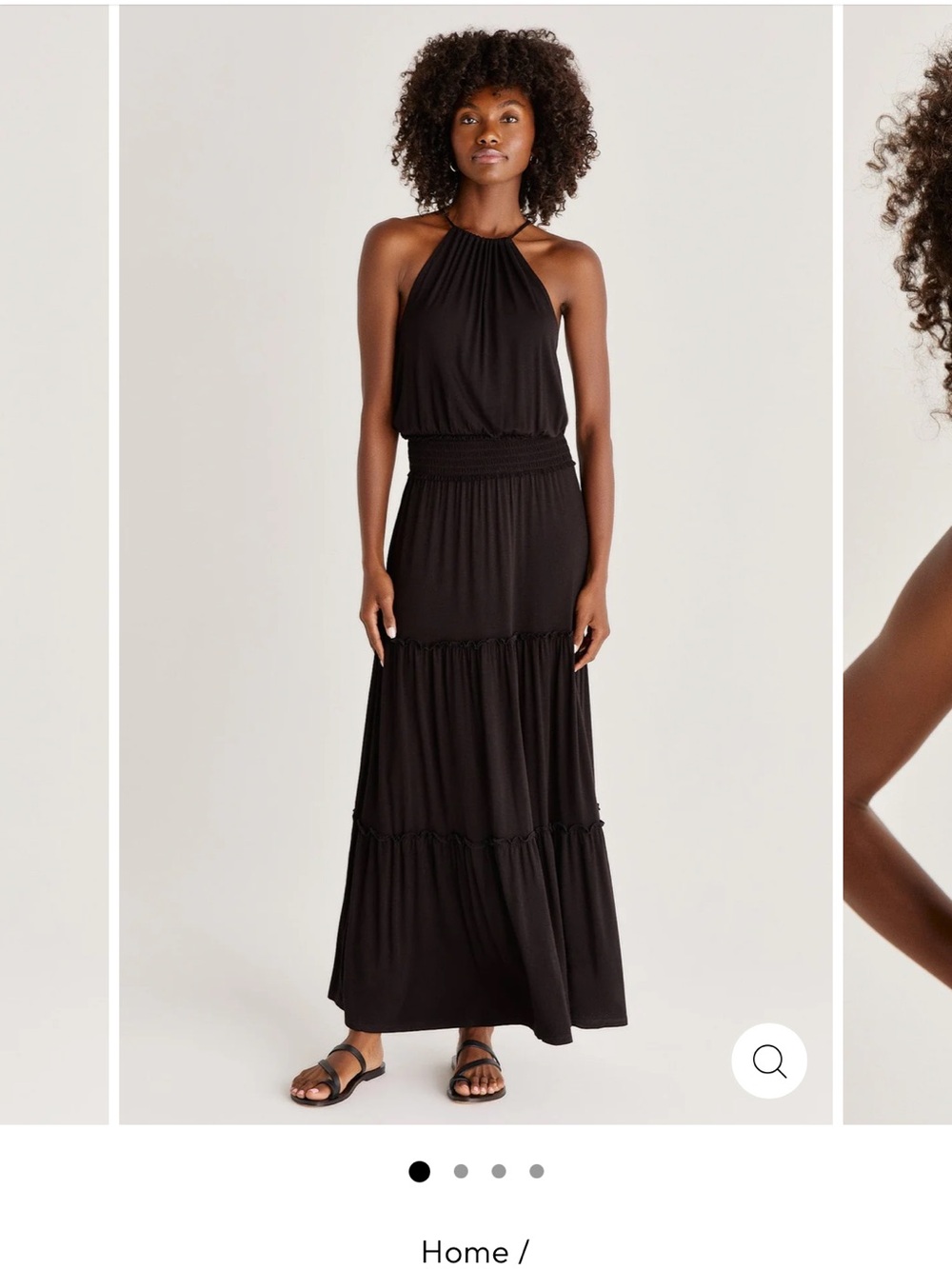 Z Supply Black Halter Tiered Maxi Dress